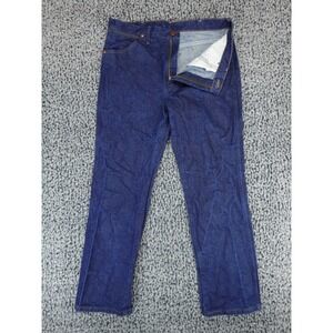 Wrangler 936DEN Mens Straight Leg Blue Denim Indigo Workwear 35x30 Vintage Style